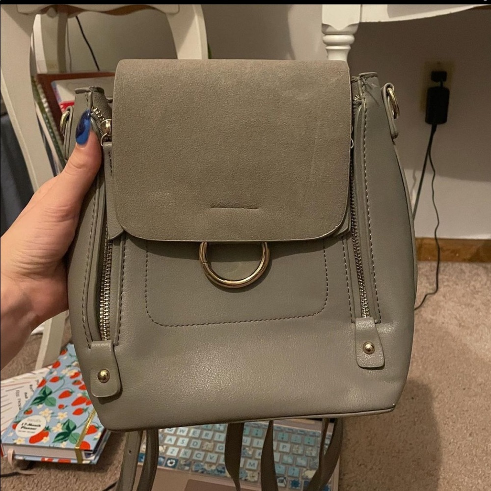 super cute gray mini backpack